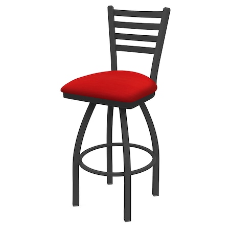 30 Swivel Bar Stool,Pewter Finish,Canter Red Seat